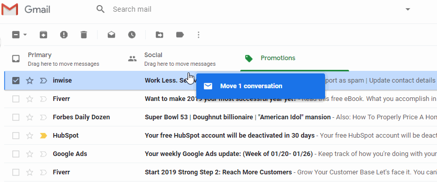 how to stop ad mail in my primary inbox gmail