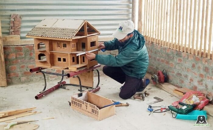 Yasin made a house out of cardboard and it looked beautiful.