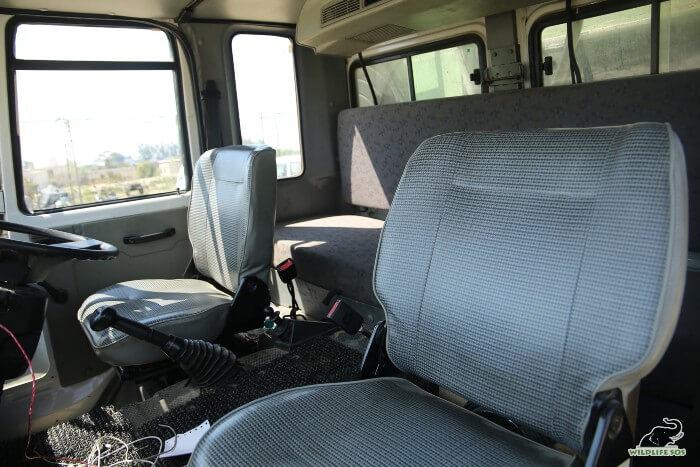 The drivers and coordinators often take the front seat during the rescue journey.