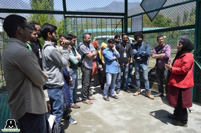 Ms Mir interacting with visitors at the Wildlife SOS Pahalgam Rescue Centre.