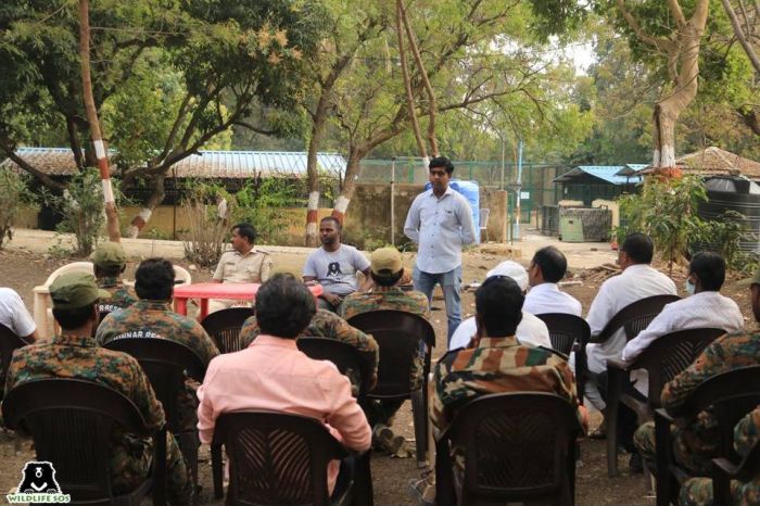 WSOS team conducting an awareness program for a mix of official authorities and villagers. 