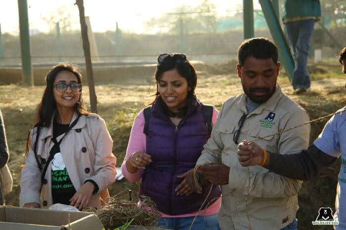 She does not shy away from getting her hands muddy with field work as well - captured at the Founders' Tour.