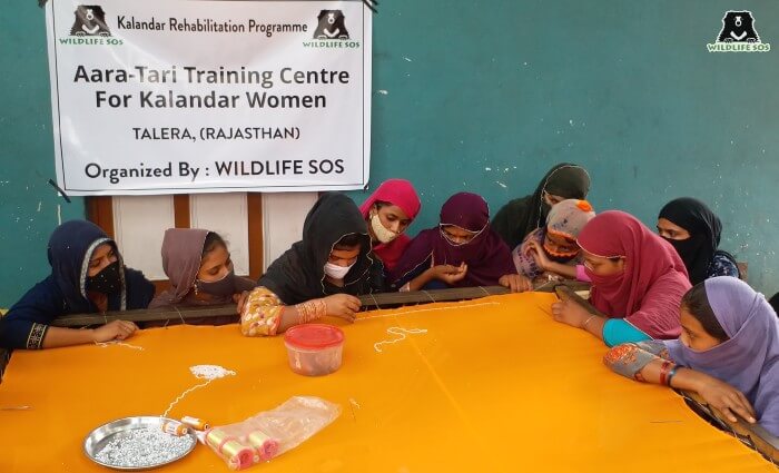 The material was provided by Wildlife SOS team for the women to practice on.