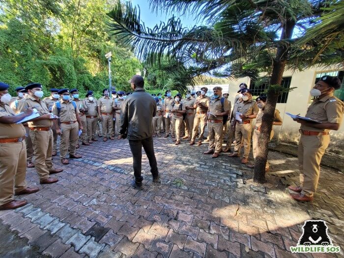 Officers on a tour of Manikdoh Leopard Rescue Center