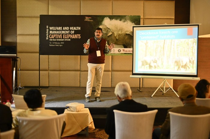 Sh. Lakshminarayanan, (Project Scientist, Elephant Cell, WII) spoke on Elephant Ecology and Behaviour 