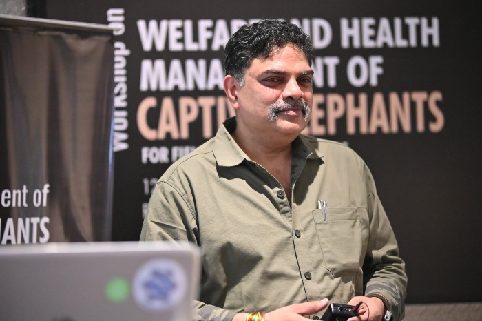 Dr. Parag Nigam (Head, Dept. of Wildlife Health Management, WII) presented on Elephant Capture And Essentials For Transportation