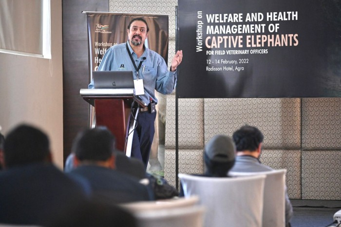 Mr. Kartick Satyanarayan (Co-founder and CEO at Wildlife SOS) spoke about Legal Provisions For Maintaining Elephants in Captivity