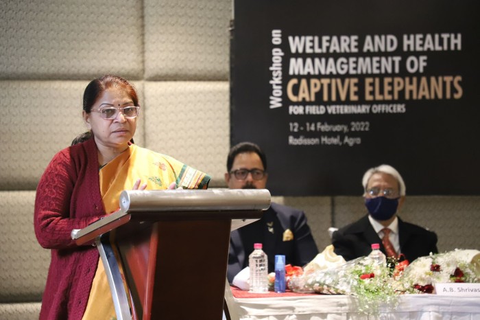 Smt. Mamta Sanjeev Dubey, IFS, Principal Chief Conservator of Forests & HoFF of Uttar Pradesh giving the inaugural speech