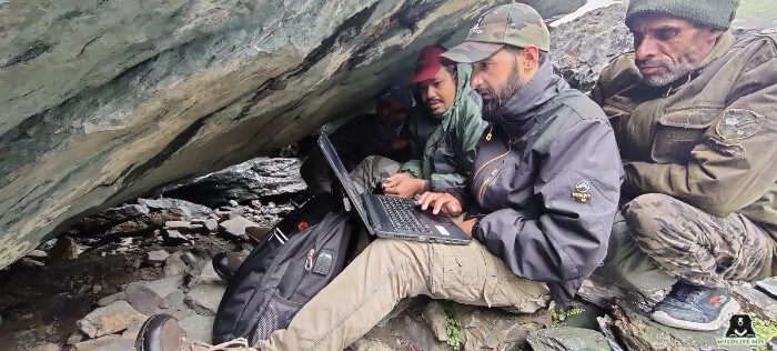 Researchers at Jammu & Kashmir track Brown bears as a part of their study. [Photo (c) Wildlife SOS]