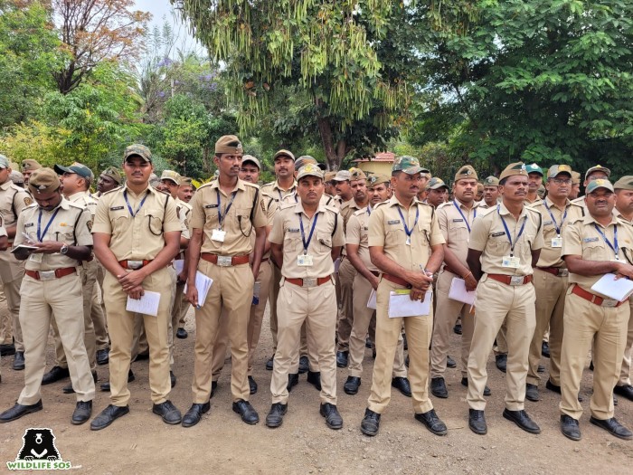 Shahpur forest officials take notes on the presentation about leopard rehabilitation. 