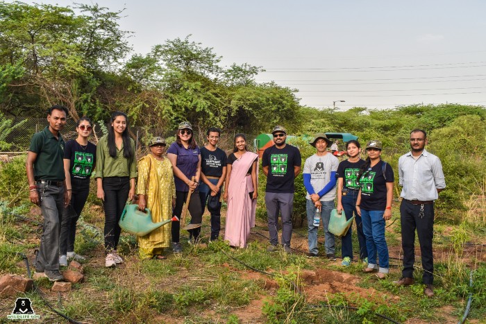The team planted saplings of Gangeti, Vajradani etc.