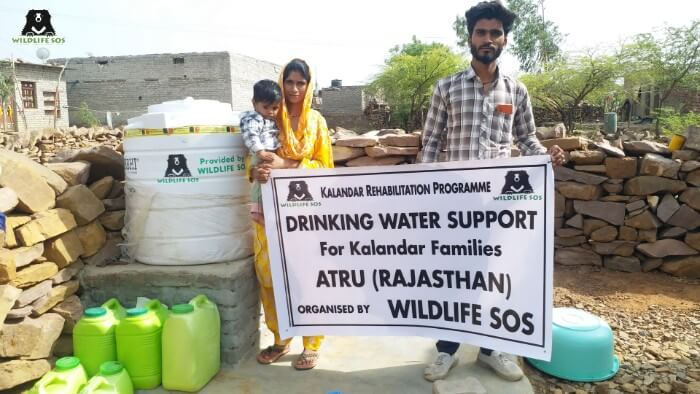 The water scheme by Wildlife SOS aids Kalandar families at Atru.