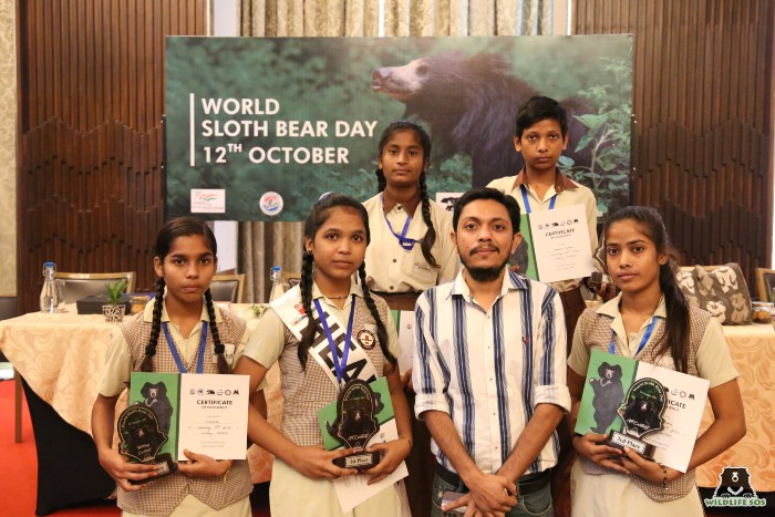 Students from local schools were awarded certificates and trophies for participating in the World Sloth Bear Day contests. [Photo (c) Wildlife SOS/Suryoday Singh Mann]